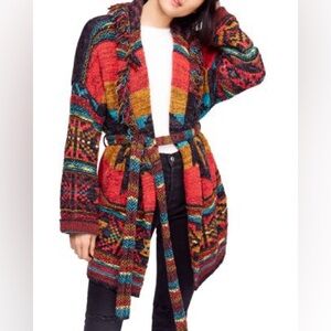 Free People Wild Wild West Fringed Belted Cardigan - Size.‎ XS/S